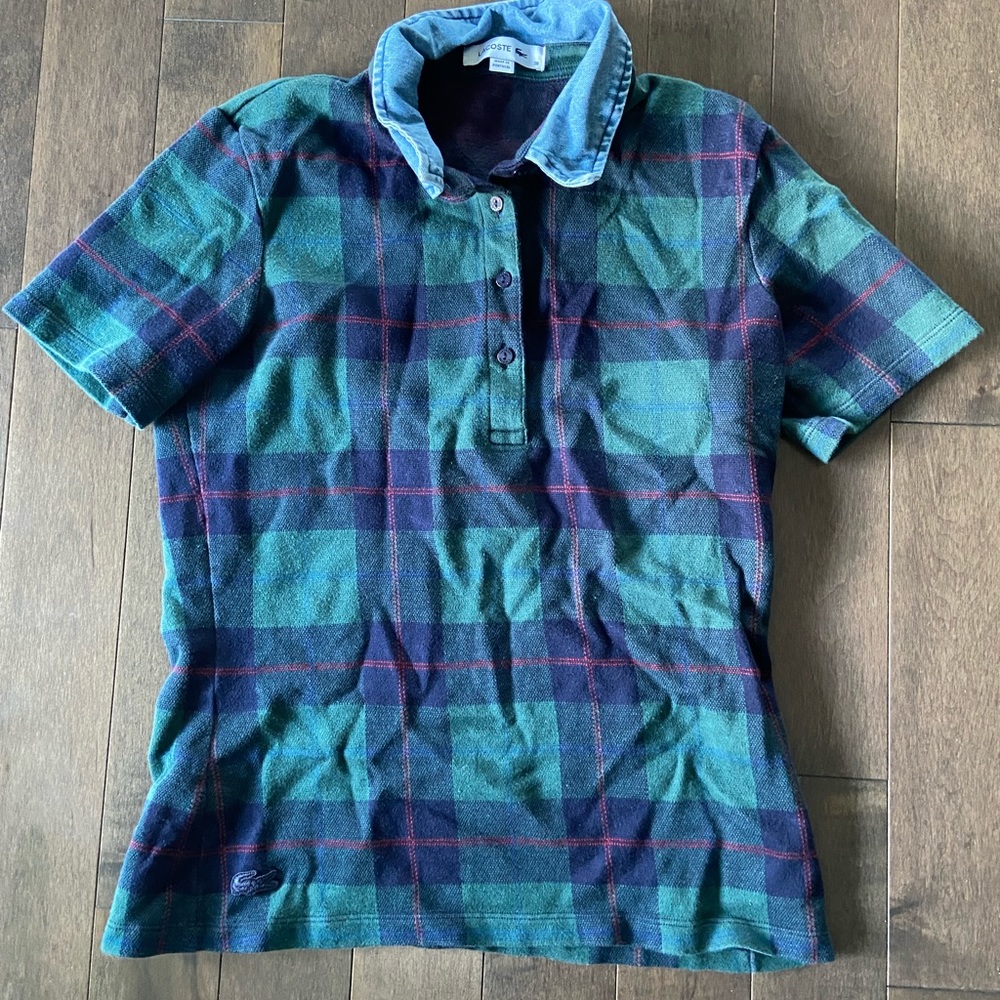 Lacoste Polo with denim collar